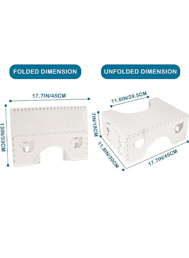 مرحاض قابل للطي، تصميم فريد للطي، براز صغير وعريض القوائم، أقدام مضادة للانزلاق، يعمل على تخفيف الإمساك بشكل فعال، براز القرفصاء سهل التخزين (رمادي) - Image 2