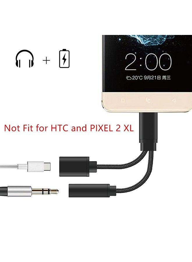 Loquat 2 In 1 USB Type-C Charging Cable With Audio Cable Black - Image 4