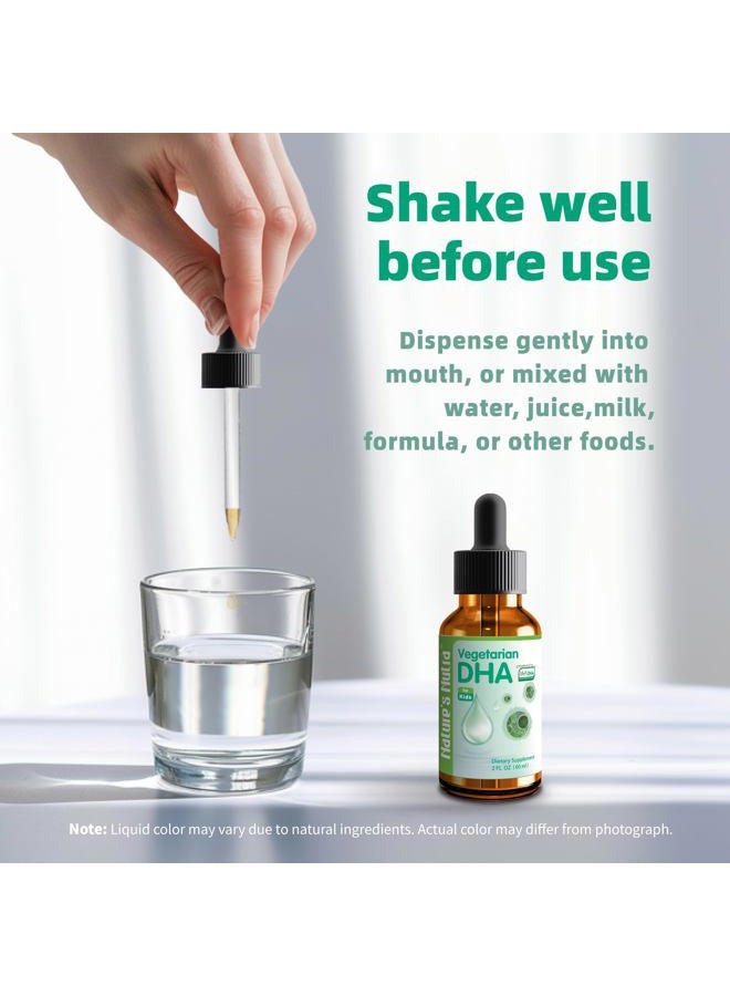 GROWNSY Vegetarian DHA, Premium Liquid DHA for Baby, Infant, Kids and Children, Non-GMO, DHA 100 mg, Pure Plant Source, 2 Fl Oz (60ml)  - Image 5