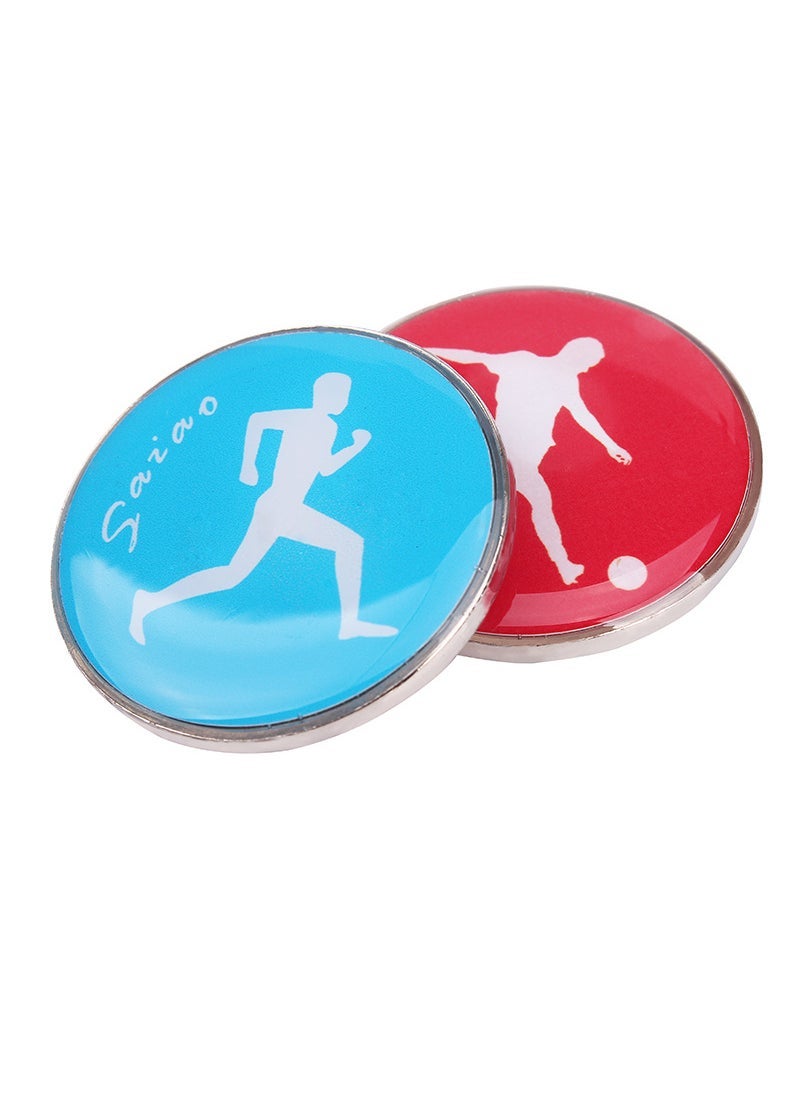 Generic Soccer Referee Flip Coin Metal Dual-Sided 1 side red 1 side Blue