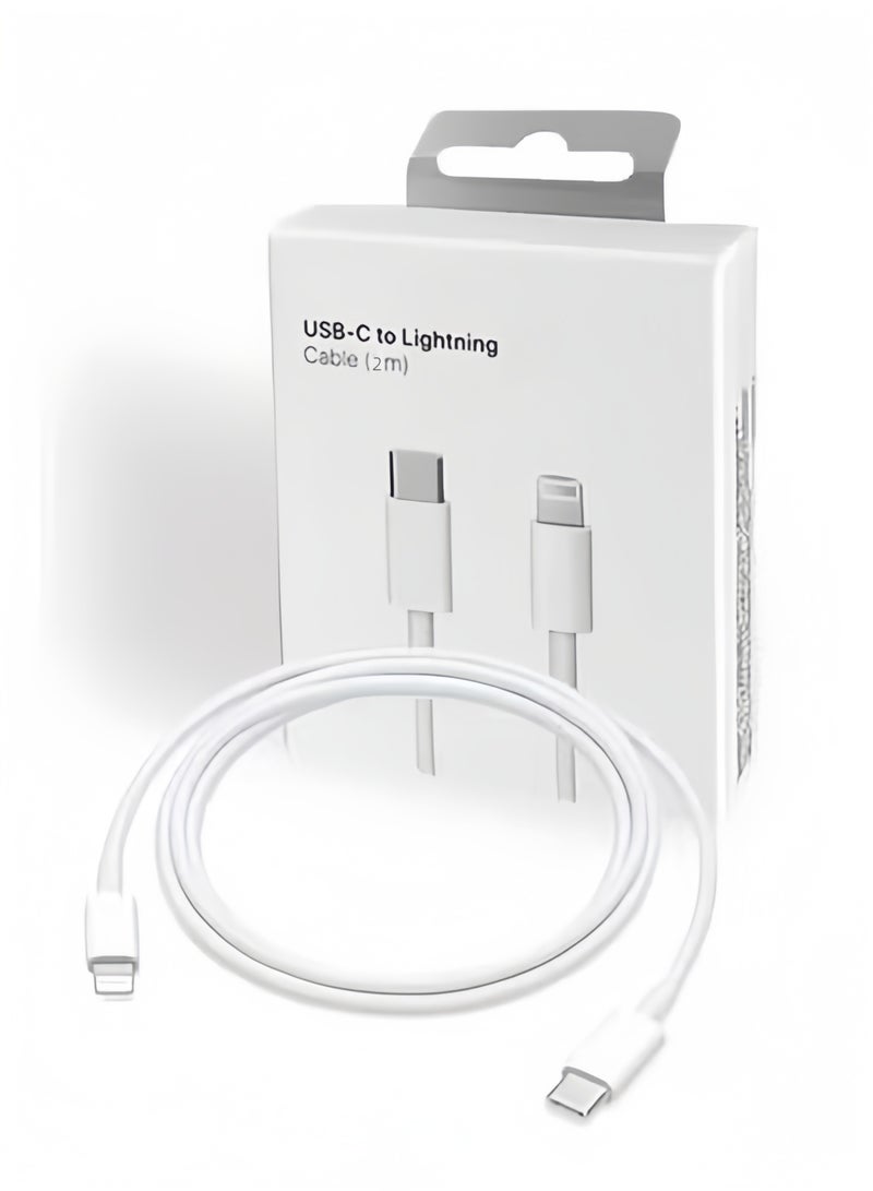 فوسيبورو كابل شاحن آيفون 2 متر [معتمد من MFi] كابل USB-C إلى لايتنينج للشحن السريع بتقنية توصيل الطاقة PD 20 واط لشحن iPhone 14/14 Pro/14 Plus/14 Pro Max، iPad Pro، جميع إصدارات iPhone من 8 إلى 13 - Image 1