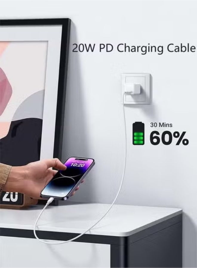 فوسيبورو كابل شاحن آيفون 2 متر [معتمد من MFi] كابل USB-C إلى لايتنينج للشحن السريع بتقنية توصيل الطاقة PD 20 واط لشحن iPhone 14/14 Pro/14 Plus/14 Pro Max، iPad Pro، جميع إصدارات iPhone من 8 إلى 13 - Image 2