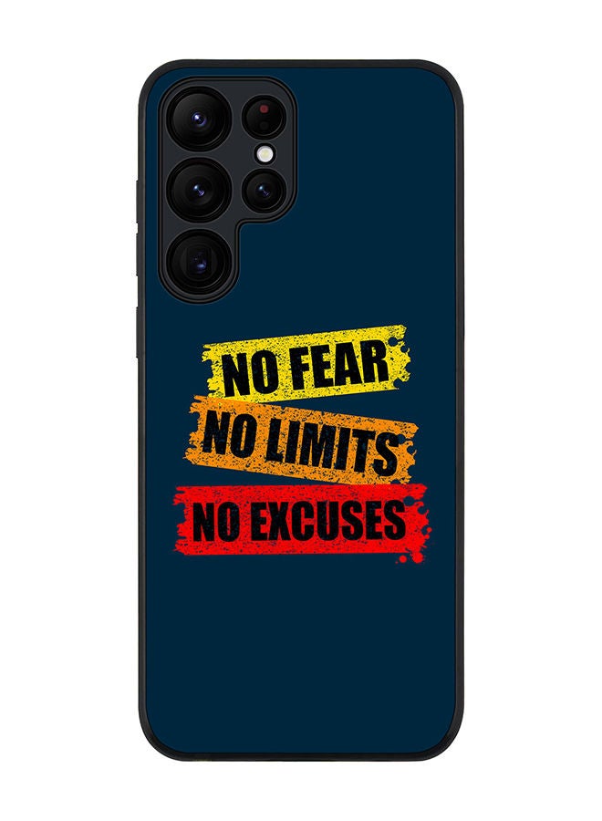 Stylizedd Rugged Black edge case for Samsung Galaxy S23 Ultra 5G Slim fit Soft Case Flexible Rubber Edges Anti Drop TPU Gel Thin Cover - No Fear Limits Excuses - Image 1