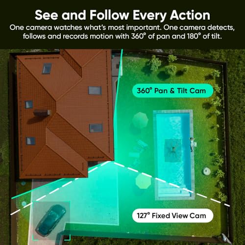 WYZE Duo Cam Pan Indoor/Outdoor IP65 2K 360° Pan/Tilt Smart Home Security Camera with Color Night Vision, Compatible with Alexa & Google Assistant, White - Image 4
