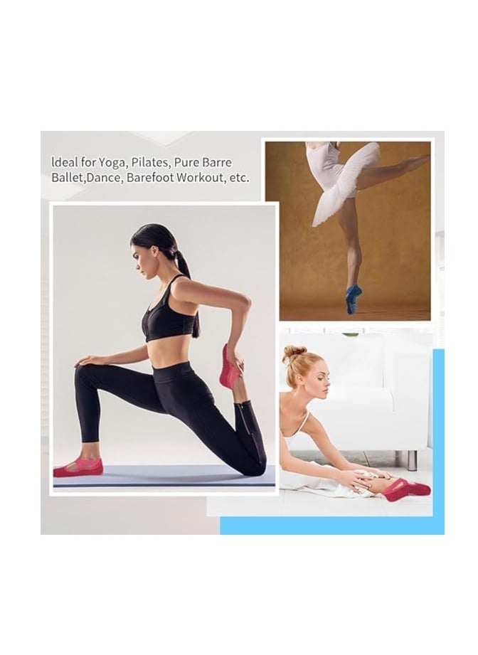 Generic - Anti-Skid Slipper Socks for Women Non-Slip Grips & Straps, Ideal for Pilates, Yoga, Pure Barre, Ballet, Dance, Barefoot Workout - Image 1