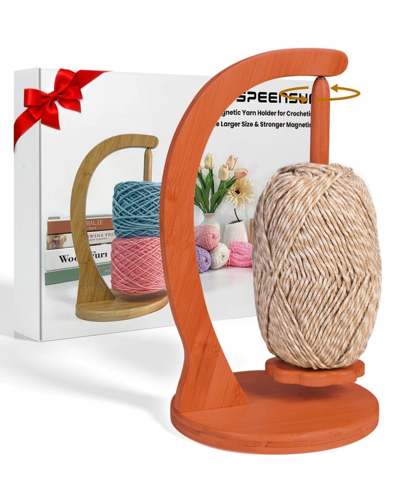 SPEENSUN Yarn Holder for Crocheting, Crochet Yarn Holder, Upgrade Larger Size & Magnetic Yarn Ball Holder for Most Yarns, Rotating Yarn Holder Hold Yarn Up to 1.1 lbs with Packaging Box - Image 1