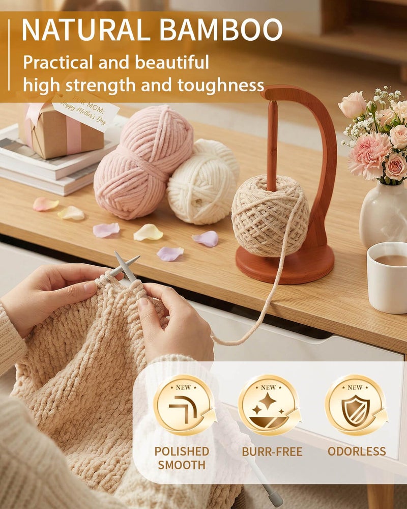 SPEENSUN Yarn Holder for Crocheting, Crochet Yarn Holder, Upgrade Larger Size & Magnetic Yarn Ball Holder for Most Yarns, Rotating Yarn Holder Hold Yarn Up to 1.1 lbs with Packaging Box - Image 5