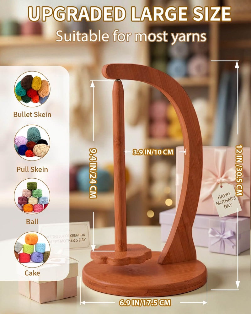 SPEENSUN Yarn Holder for Crocheting, Crochet Yarn Holder, Upgrade Larger Size & Magnetic Yarn Ball Holder for Most Yarns, Rotating Yarn Holder Hold Yarn Up to 1.1 lbs with Packaging Box - Image 3