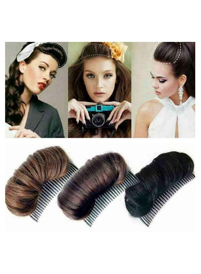 NaRaMax Hair Bun Invisible False Hair Clip Hair Base Bump Fluffy Hair Pad Styling Insert Tool Increased Hair Pad Hair Accessories For Women Lady Girls (Dark Brown) - Image 5