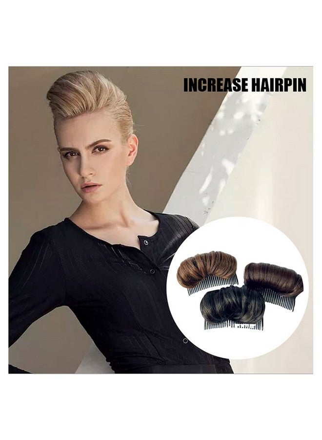 NaRaMax Hair Bun Invisible False Hair Clip Hair Base Bump Fluffy Hair Pad Styling Insert Tool Increased Hair Pad Hair Accessories For Women Lady Girls (Dark Brown) - Image 4
