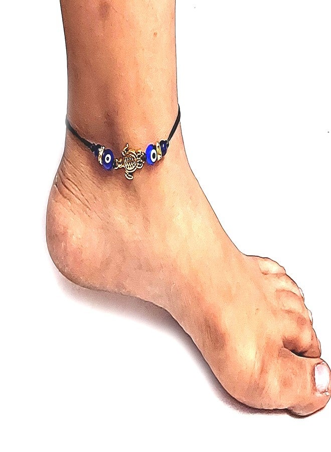 ASTROGHAR Evil Eye Tortoise Charm Thread Adjustable Anklet For Women's And Girls - Image 3