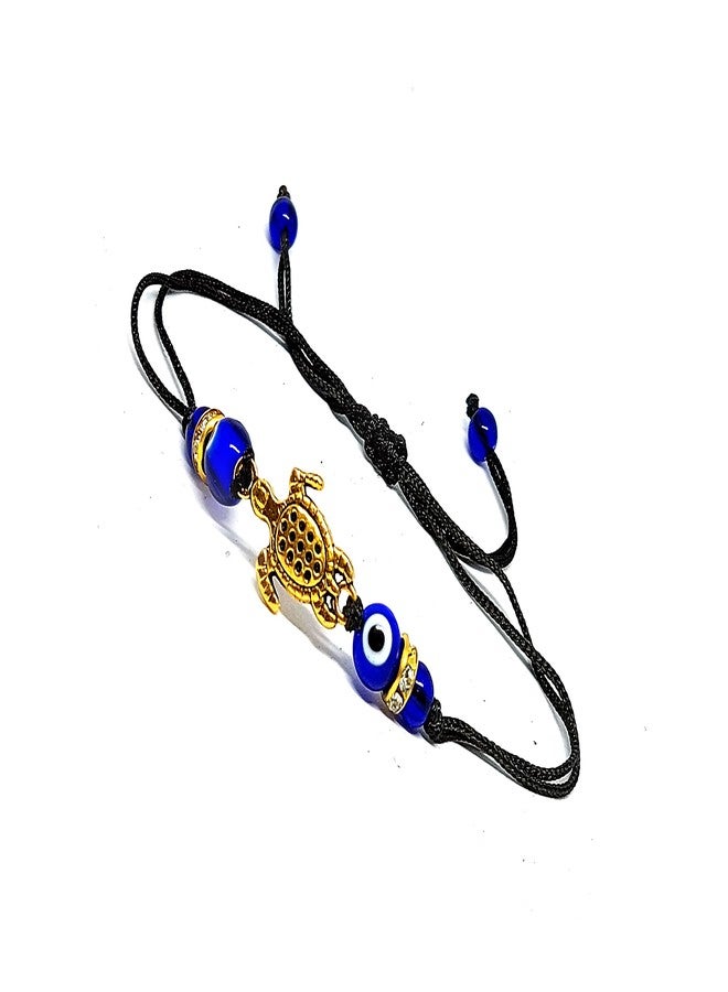 ASTROGHAR Evil Eye Tortoise Charm Thread Adjustable Anklet For Women's And Girls - Image 1