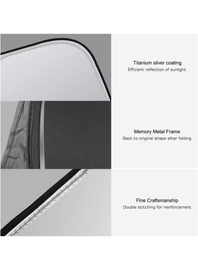 Verdant Reverie Front Windshield Reflective Sunshade with Storage Pouch, 4 Pieces Foldable Car Windshield Sunshade, Car Window Sunshade for Sun Heat Protection and Block UV Rays, Keep Vehicle Cooler - Image 5