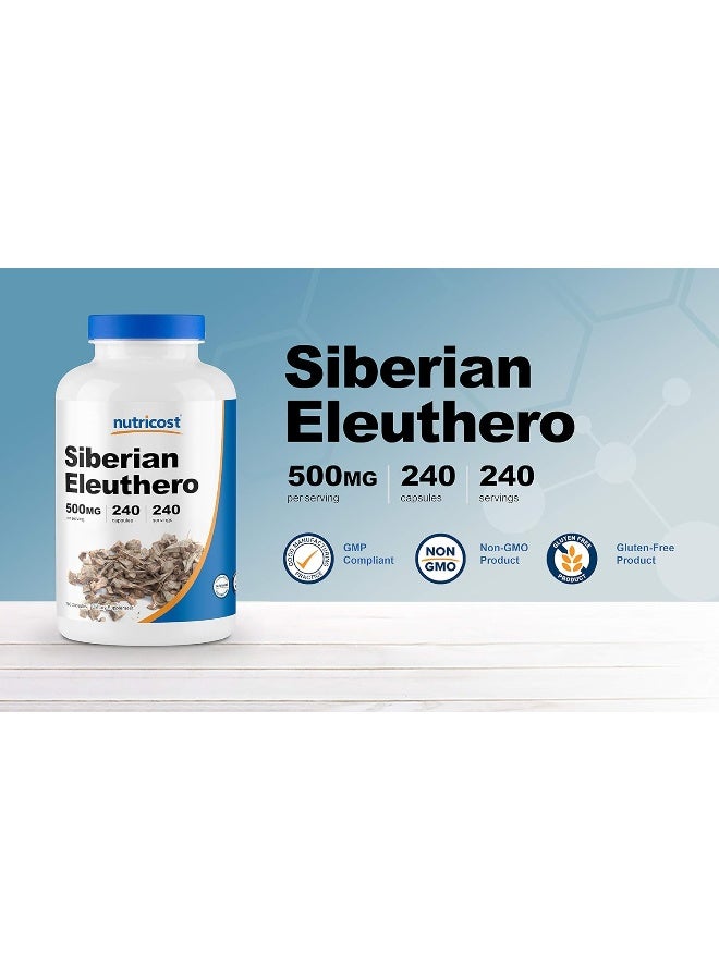 Nutricost نوتريكوست سيبيريان إلوثيرو - إلوثيروكوكوس سينتيكوس - خالي من الغلوتين وغير معدل وراثيًا 240 كبسولة - Image 3