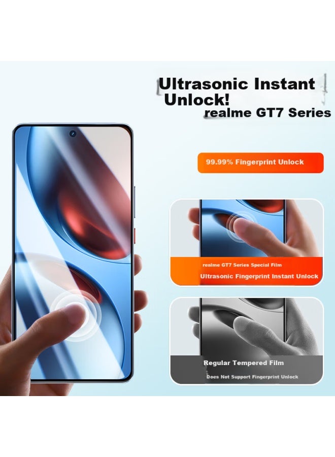 Smorss Suitable For Realme Gt7 Tempered Glass Film, Realme Gt7 Phone Film, Ultra-thin High Definition Full Screen Coverage, Anti-drop, Anti-scratch, Anti-fingerprint, No White Edge P - Image 2