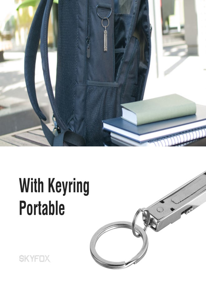 SKYFOX Mini EDC Folding Keychain Manicure Sets, Nail Clipper with File, Box Opener, Mini Pry bar, Small Multi-function Pocket Tool for Outdoor Travelling Camping With Silicon AirTag Case Skyfox - Image 3