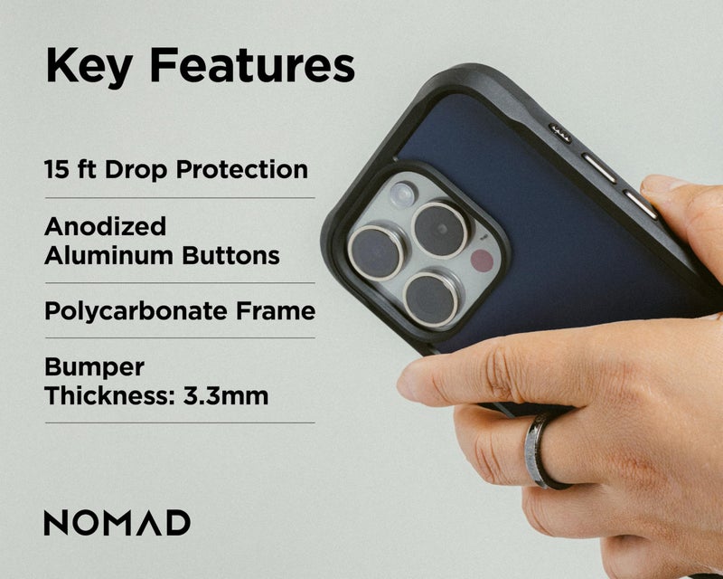 NOMAD iPhone 16 Pro Max Rugged Case - Atlantic Blue - iPhone 16 Pro Max Case with Magsafe Charging, Phone Case Tactical Rugged for Every Adventure - Image 3