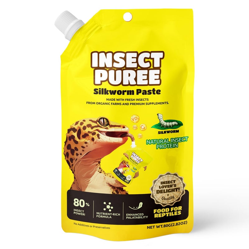 REPTIZOO FRIENDLY Gecko Bearded Dragon Food Insect Puree, Silkworm Paste Reptile Food Made with Fresh Insects - Image 1