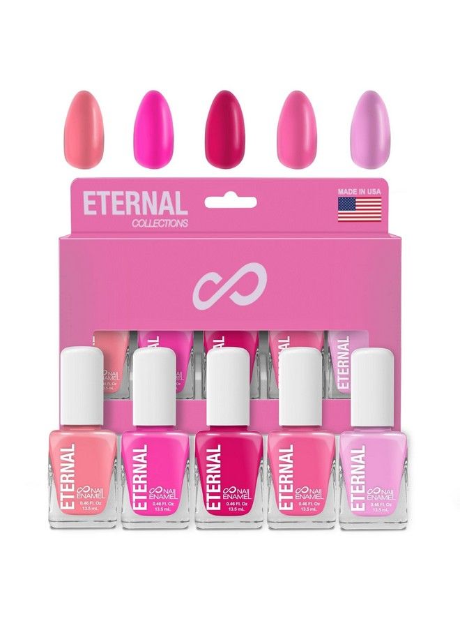 ETERNAL Nail Polish Set (So Pink) 13.5 Ml 5 Piece Party Colors Kit With Quick Dry & Long Lasting Formula Home Diy Manicure Pedicure Nail Art Design Gift For Mothers & Women Made In Usa - Image 2