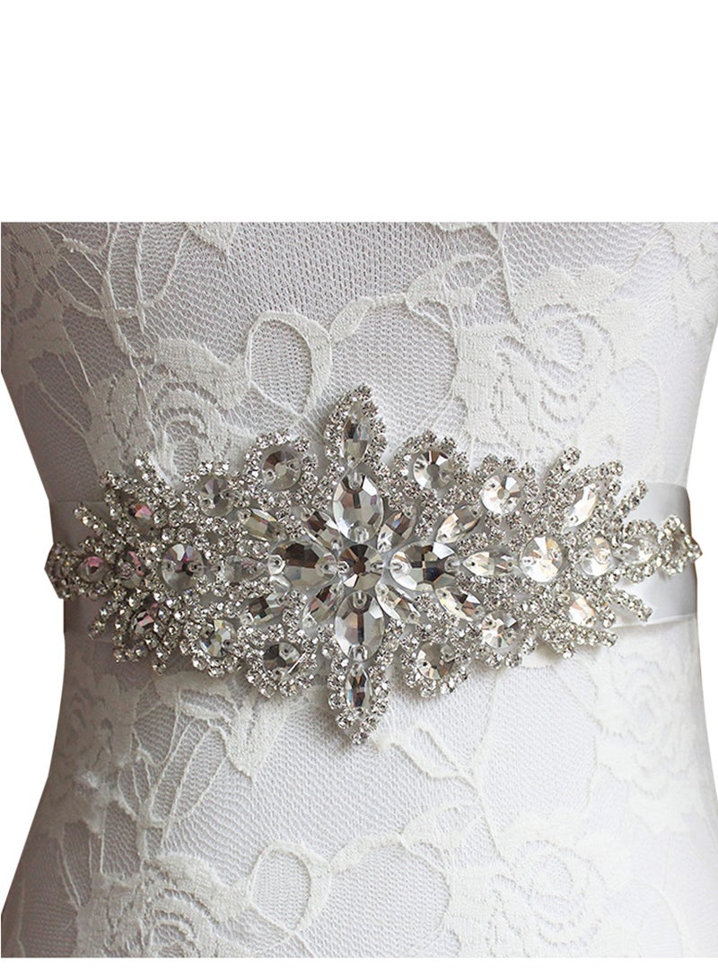 حزام وشاح زهور نسائي للبنات ， لفستان زفاف العروس/فستان زفاف الطفل (وردي داكن) - Image 5