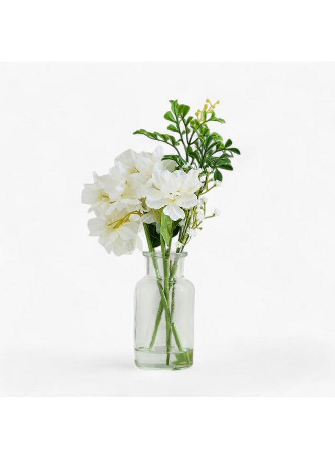 Home Box Liara Hydrangea Flower Arrangement with Still Water in Glass Bottle 33 cm  - Image 5