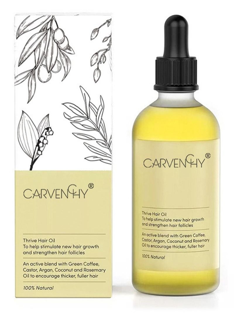 CARVENCHY - 100% Natural Hair Growth Oil with Caffeine, Biotin, Castor Oil, Argan Oil, Coconut Oil, and Rosemary Oil to Promote Hair Growth, an Effective Hair Mask to Increase Hair Density and Treat Hair Loss - Image 1