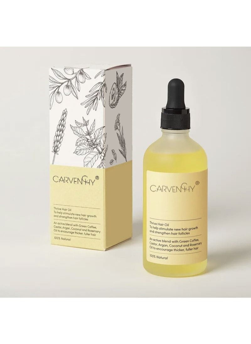 CARVENCHY - 100% Natural Hair Growth Oil with Caffeine, Biotin, Castor Oil, Argan Oil, Coconut Oil, and Rosemary Oil to Promote Hair Growth, an Effective Hair Mask to Increase Hair Density and Treat Hair Loss - Image 1