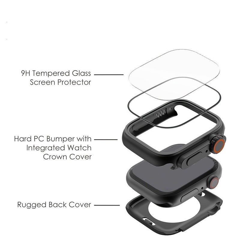 For Apple Watch 44 45 49mm Tempered Glass Screen Protector Set Multicolor - Image 3