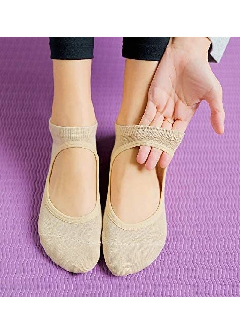 Ladies Anti-Slip Yoga and Pilates Socks, Professional Grip Socks for Dance and Fitness, Backless Design for Enhanced Stability and Performance. - Image 5