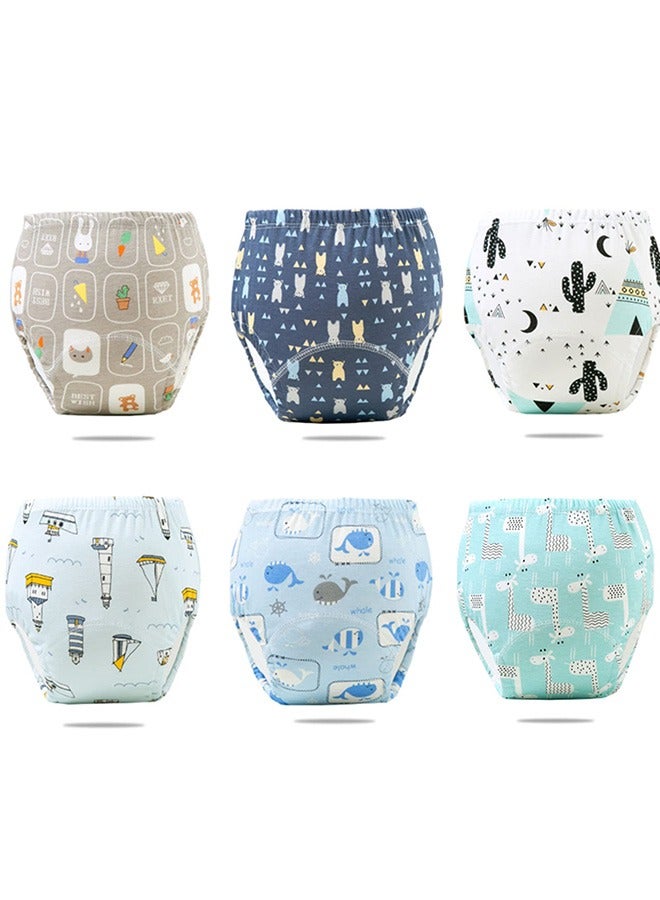 Beauenty 6PCS Baby Potty Training Pants, Breathable Potty Training Underwear, Toddler Training Underwear for 0-3 Years Boy and Girls Strong Absorbent Cotton Training Pants (Large, Boy) - Image 1