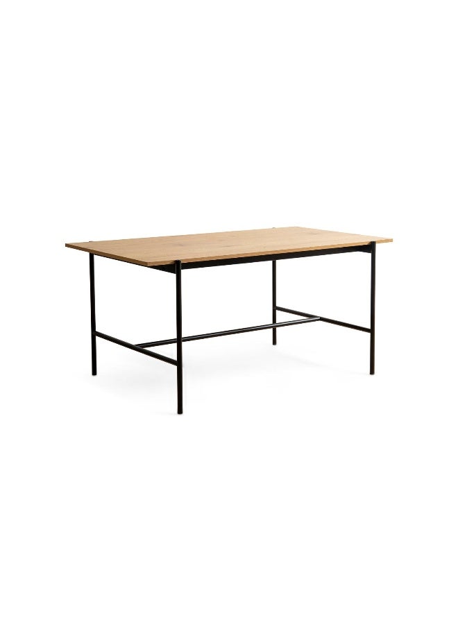 Pan Home Pavia 6 Seater Dining Table Melamine - Natural And Black  - Image 2