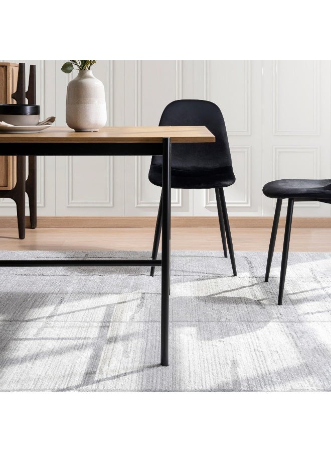 Pan Home Pavia 6 Seater Dining Table Melamine - Natural And Black  - Image 5