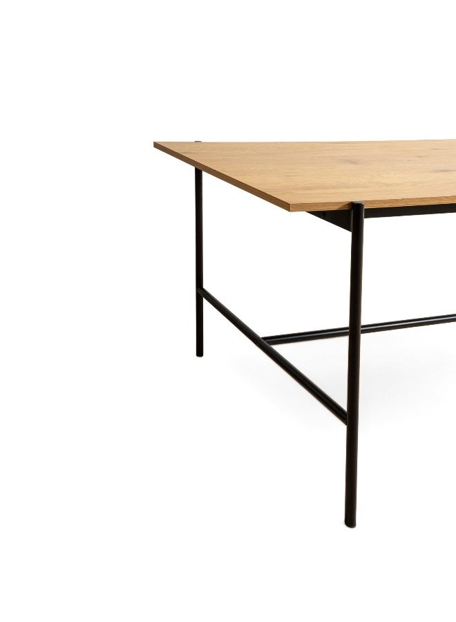 Pan Home Pavia 6 Seater Dining Table Melamine - Natural And Black  - Image 4