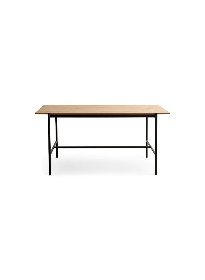 Pan Home Pavia 6 Seater Dining Table Melamine - Natural And Black  - Image 3