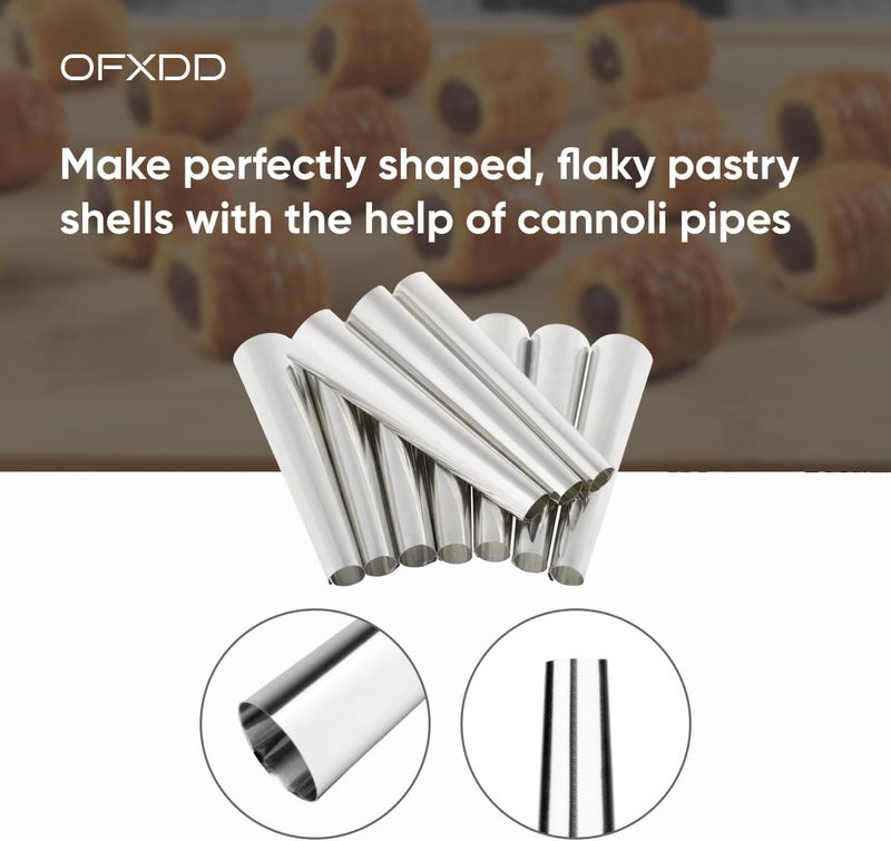 OFXDD Cannoli Forms 4.72 Inch - Cannoli Tube Set Pack of 12 - Cream Horn Molds for Baking Stainless Steel - Metal Tubes for Pastry - Image 4