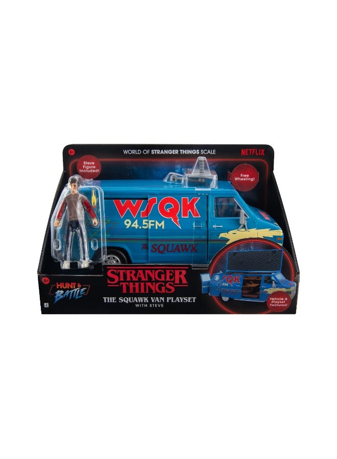 Stranger Things The Squawk Van Playset with Character Figure - Steve | Netflix Series | Action Figure | Character Figure Gift for Kids and Collectors - Image 1