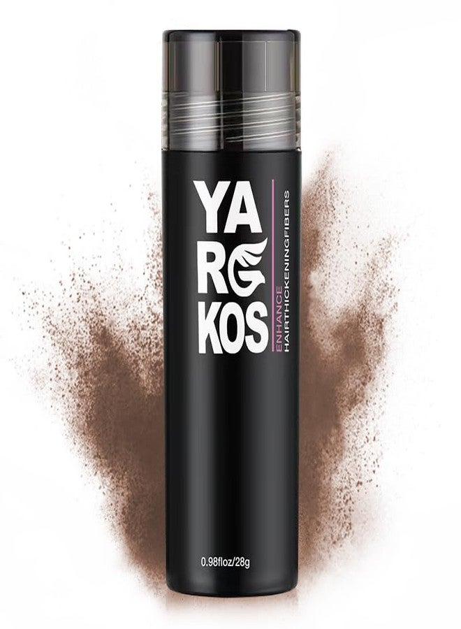 Yargkos Hair Fibers for Thinning Hair or Fill In Fine, Hair Building Fibers (28g) for Women & Men, Hair Powder for Instantly Thicker, Fuller Looking - MEDIUM BROWN - Image 1