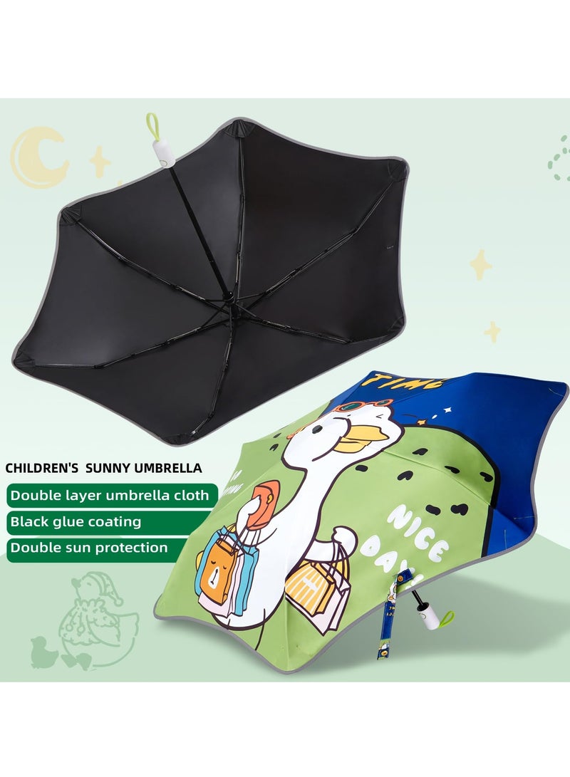 مظلة قابلة للطي بزوايا مدورة، مظلة مضادة للأشعة فوق البنفسجية، مظلة مدمجة ومتينة، تفتح وتغلق تلقائيًا، خفيفة الوزن، مظلة حقيبة ظهر، مظلة كرتونية للبنات والأولاد - Image 2