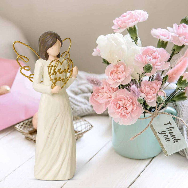 DUMING-IN Thank You Gifts for Women, Teacher Appreciation Gifts, Best Thank You Gift for Coworker, Friend, Caregiver, Hand-Painted Sculpted Angel Figurines for Thanksgiving Christmas - Image 3
