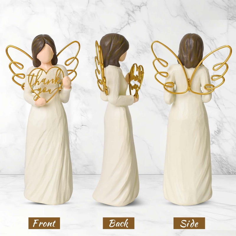 DUMING-IN Thank You Gifts for Women, Teacher Appreciation Gifts, Best Thank You Gift for Coworker, Friend, Caregiver, Hand-Painted Sculpted Angel Figurines for Thanksgiving Christmas - Image 4