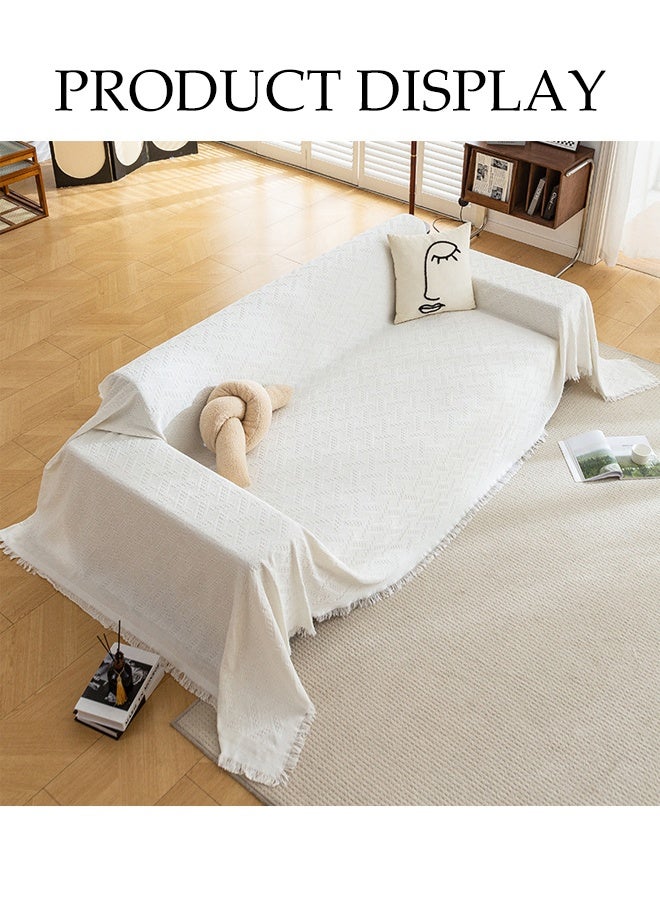 Double Sided Chenille Sofa Cover, 2 Seater Sofa Cover with Tassels,Chenille Furniture Sofa Cover Towel, Four Seasons Chenille Sofa Cover, Available Both Sides, Multi-functional, Suitable For Travel Blankets, Outdoor Camping Blankets,Bed Quilts and Furniture Covers (Ramadan, Ramadan decorations) - Image 4