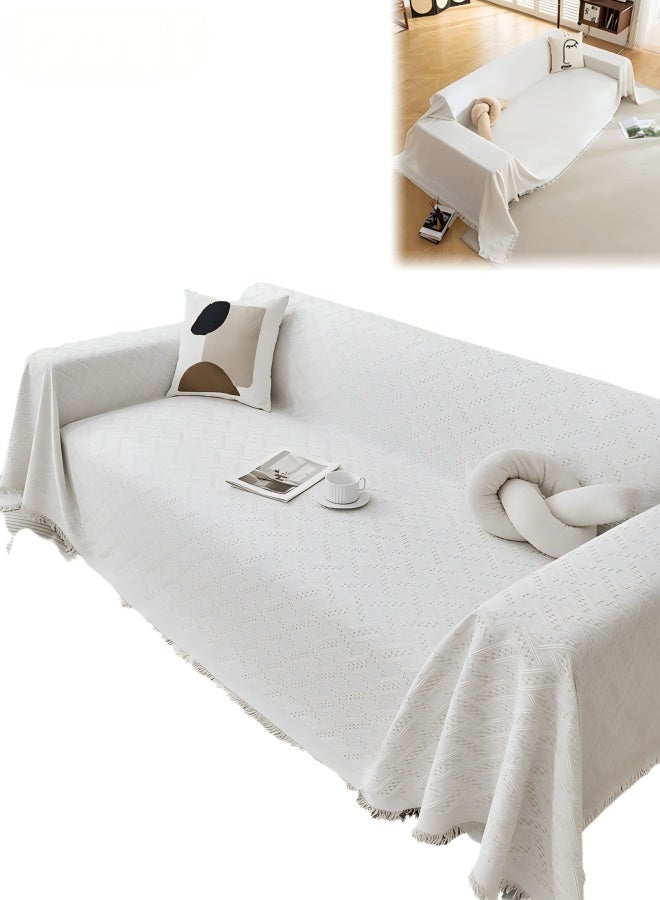 Double Sided Chenille Sofa Cover, 2 Seater Sofa Cover with Tassels,Chenille Furniture Sofa Cover Towel, Four Seasons Chenille Sofa Cover, Available Both Sides, Multi-functional, Suitable For Travel Blankets, Outdoor Camping Blankets,Bed Quilts and Furniture Covers (Ramadan, Ramadan decorations) - Image 1