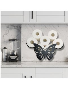 Excefore Toilet Paper Holder, Metal Butterfly Toilet Paper Roll Holder, Animal Style Toilet Tissue Holder, Freestanding & Wall Mount Toilet Tissue Storage Container for Bathroom, Home, Kitchen, Toilet  - Image 4