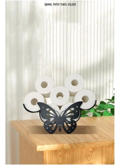 Excefore Toilet Paper Holder, Metal Butterfly Toilet Paper Roll Holder, Animal Style Toilet Tissue Holder, Freestanding & Wall Mount Toilet Tissue Storage Container for Bathroom, Home, Kitchen, Toilet  - Image 5