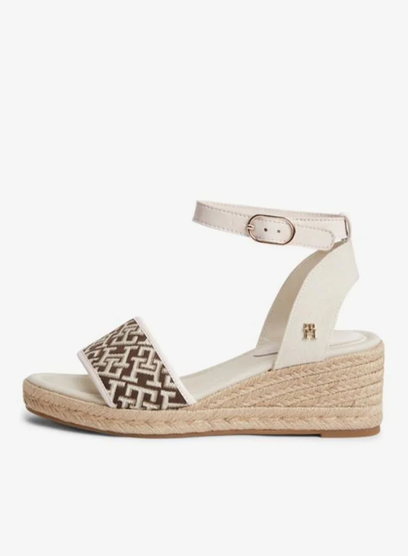 TOMMY HILFIGER Logo Plaque Jacquard Wedge Heel Espadrilles