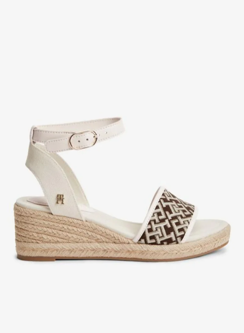 TOMMY HILFIGER Logo Plaque Jacquard Wedge Heel Espadrilles