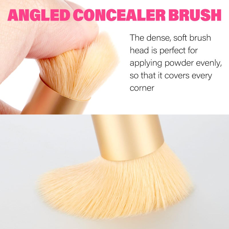 efly Dual-Ended Hair Makeup Brush, Precision Hairline Powder Brush With Sponge Tip - Seamless Blending - Root Touch Up And Hair Contour Brush (Skin Tone, 4.7 Inch) - Image 4