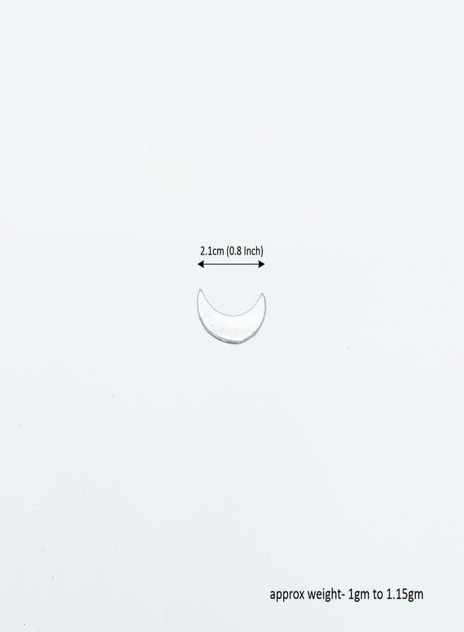 DOKCHAN Pure Silver Half Moon Piece for Pooja (Size : L-2.1cm * W-0.7cm * H-0.1cm | Weight : 1gm Approxe) - Image 5