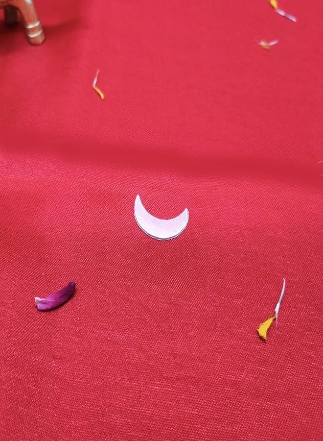 DOKCHAN Pure Silver Half Moon Piece for Pooja (Size : L-2.1cm * W-0.7cm * H-0.1cm | Weight : 1gm Approxe) - Image 1