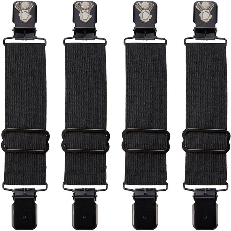 Generic Dream Apparel Elastic Boot Straps Clips Adjustable Pant Clips Stirrups Leg Straps for Biker Women Men Motorcycle Black  - Image 1